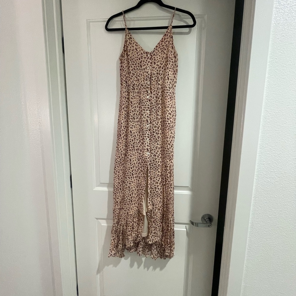 Sage the Label Pink Animal Spotted Maxi Dress